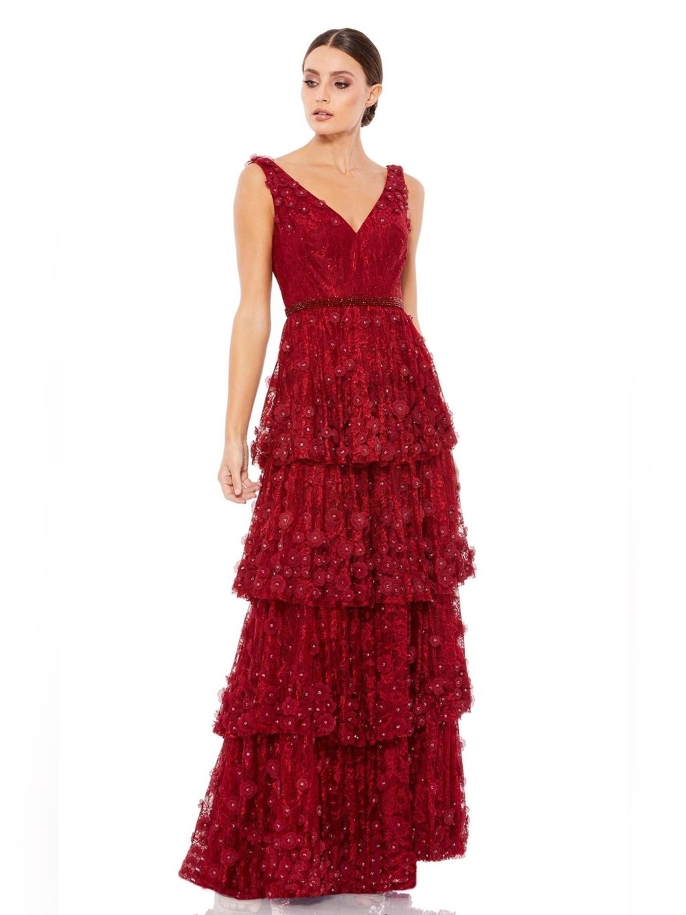 NEW Mac Duggal maroon gown size 10